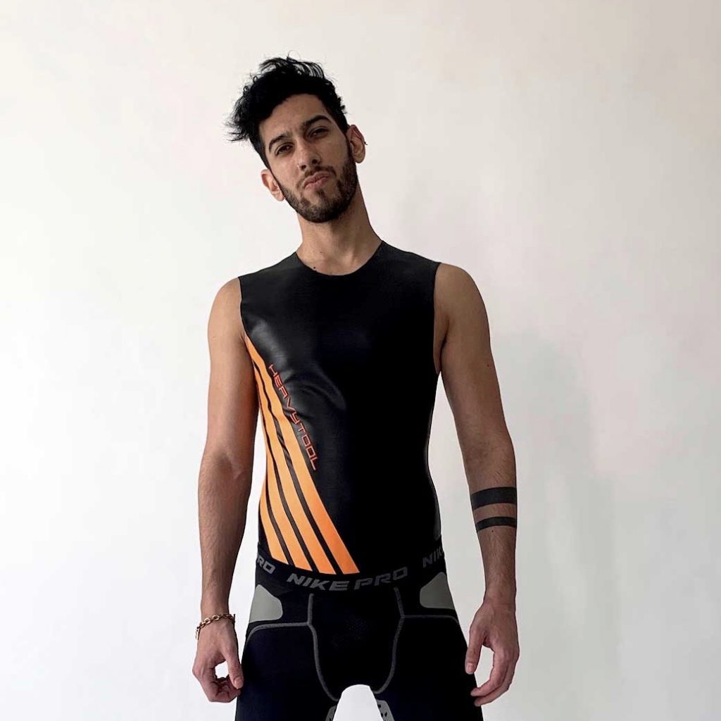 Latex sleeveless biker S77