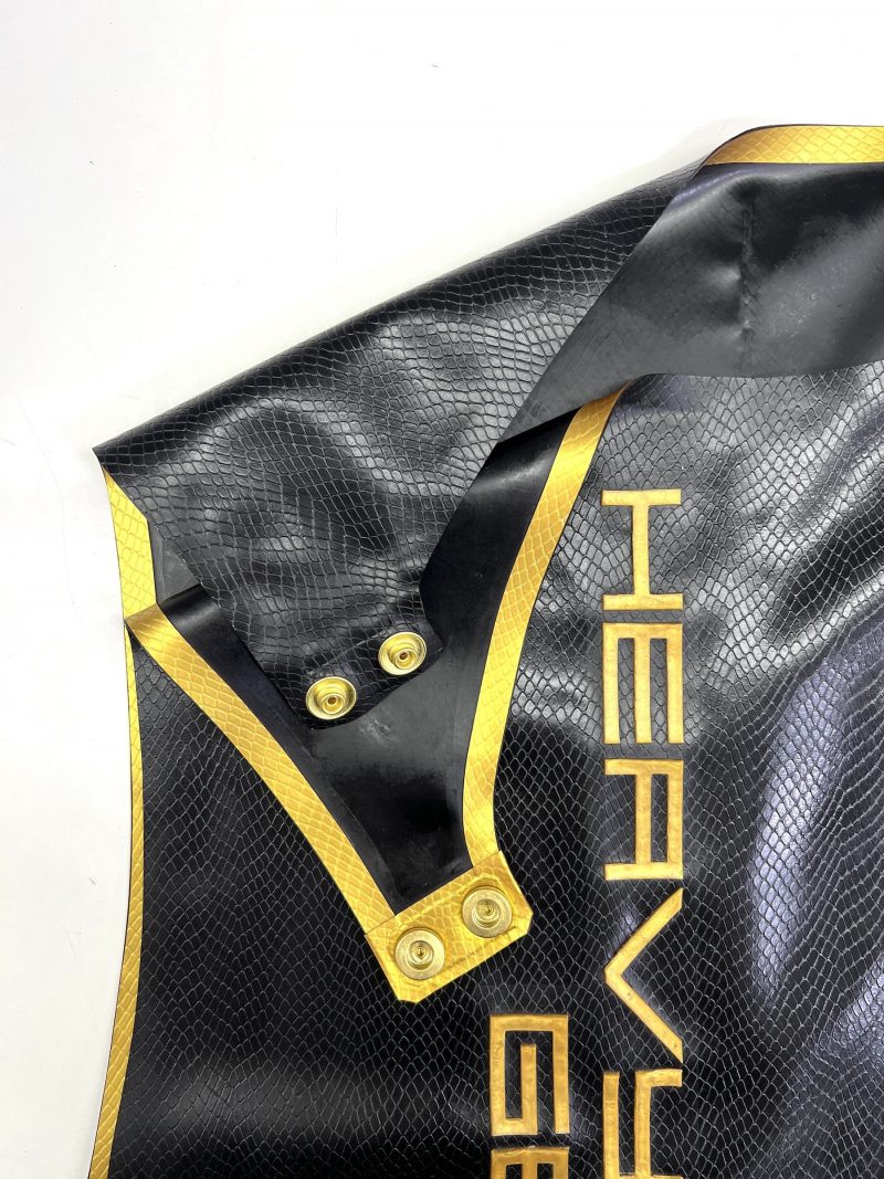 latex-rubber-fashion-fetish-heavytool-gear-sleeveless-gold-black-handmade-reptile-embossed