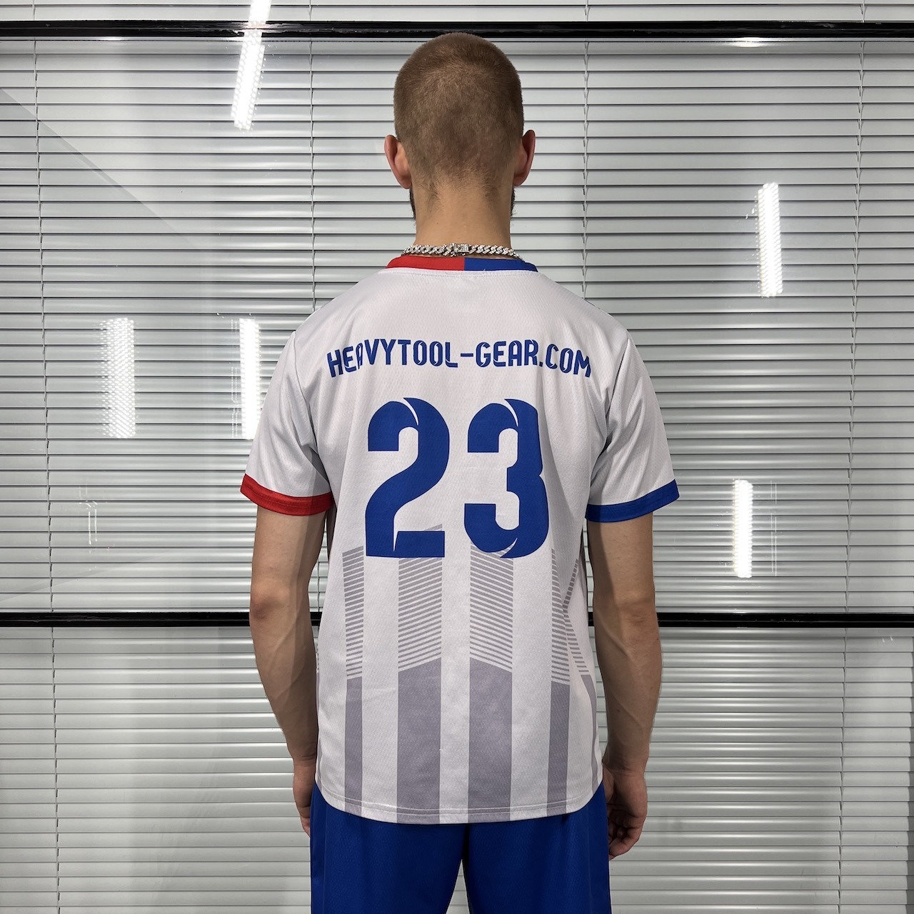 trikot, set, sport, football, blue, white, heavytool gear, fetish, gay, berlin